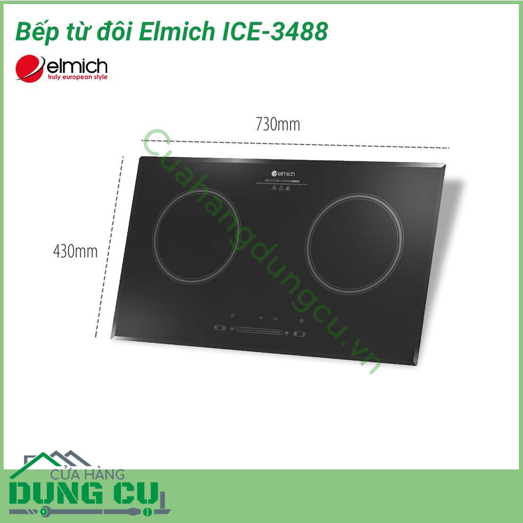 Bếp từ đôi Elmich ICE-3488 được thiết kế âm bàn đá hoặc âm tủ mang lại sự sang trọng và sạch sẽ cho không gian bếp nhà bạn. Với 2 vùng nấu riêng biệt, công suất tối đa: 3600W giúp các bà nội trợ nấu nướng nhanh, tiết kiệm được thời gian.