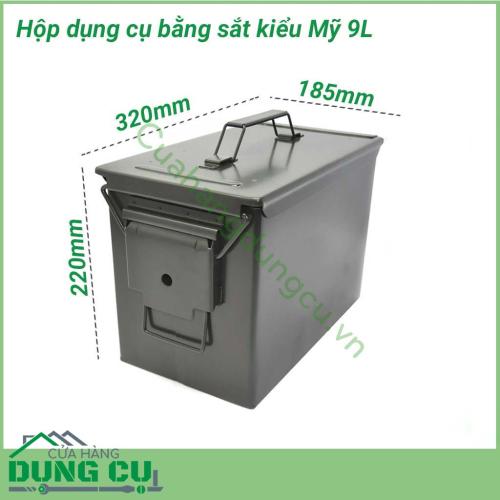 Hộp dụng cụ bằng sắt kiểu Mỹ 9L được làm bằng sắt hợp kim nên hoàn toàn không thấm nước, thùng rất nhẹ để có thể di chuyển đi nhiều nơi. Hộp rất dễ lau chùi, đảm bảo vệ sinh cho thùng cũng như những vật dụng đựng bên trong.