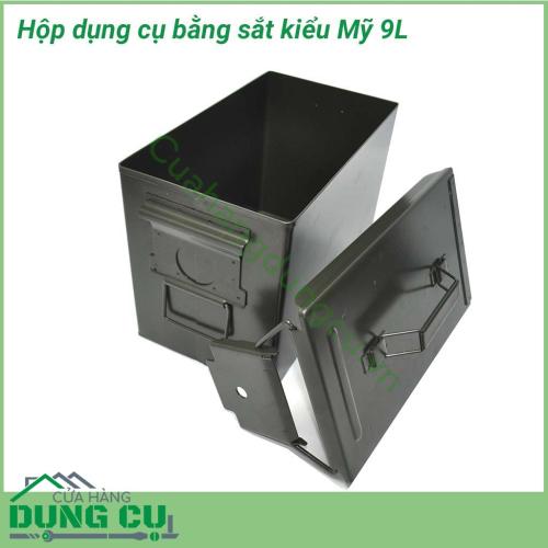 Hộp dụng cụ bằng sắt kiểu Mỹ 9L được làm bằng sắt hợp kim nên hoàn toàn không thấm nước, thùng rất nhẹ để có thể di chuyển đi nhiều nơi. Hộp rất dễ lau chùi, đảm bảo vệ sinh cho thùng cũng như những vật dụng đựng bên trong.