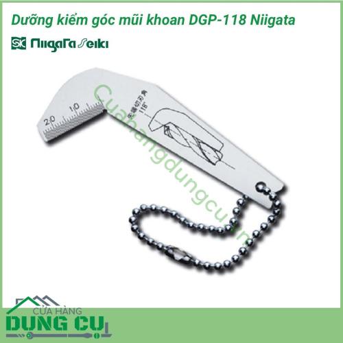 Dưỡng kiểm góc mũi khoan DGP-118 Niigata có thiết kế nhỏ gọn dễ dàng mang theo sử dụng hay cất giữ bảo quản. Sản phẩm được là từ vật liệu inox cao cấp từ Nhật, không gỉ, chịu được va chạm mạnh trong quá trình sử dụng.