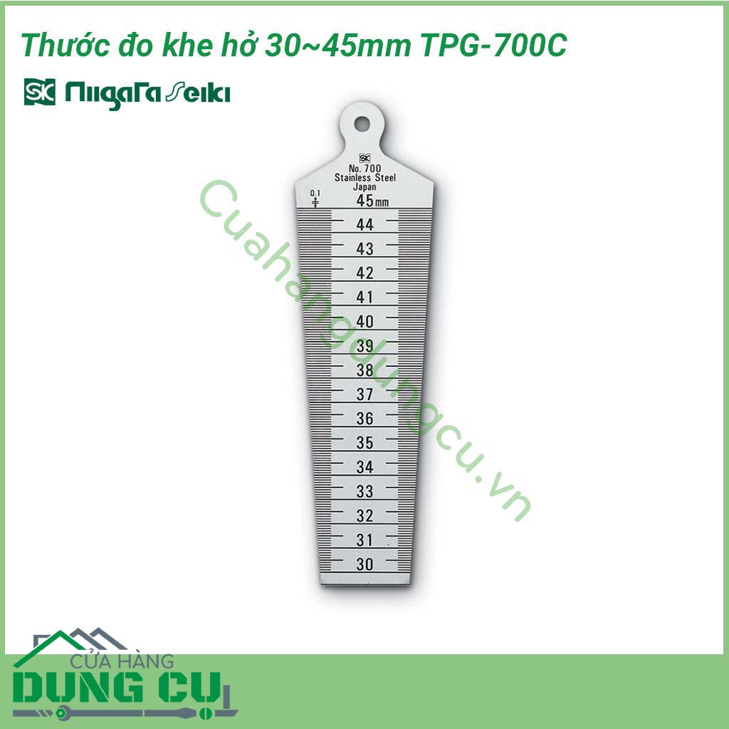 Thước đo khe hở 30~45mm TPG-700C có kích thước nhỏ gọn sử dụng để đo kích thước khe hở, đo rãnh, đo đường kính lỗ..
