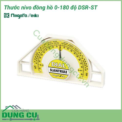 Thước nivo đồng hồ 0-180 độ DSR-ST sử dụng ni vô (thước thủy) để đo góc nghiêng, góc từ 0-180 độ