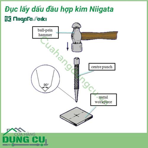 Đục lấy dấu đầu hợp kim Ø10mm TCP-M Niigata là dụng cụ sửa chữa không thể thiếu trong thùng đồ nghề của những anh thợ. Dùng để lấy dấu trên kim loại, gỗ, nhựa… được làm từ hợp kim có độ cứng cao, thân đục có khắc vạch chống trượt khi cầm thao tác.