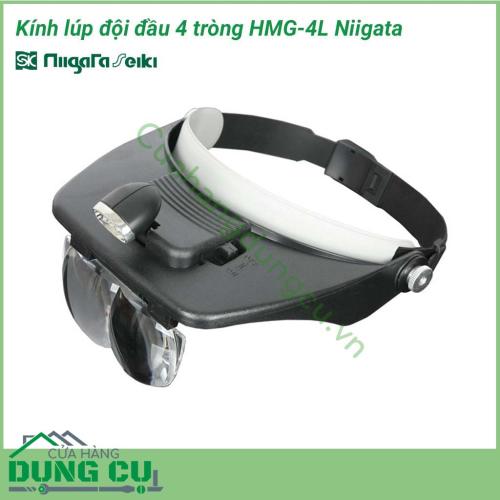 Kính lúp đội đầu 4 tròng HMG-4L Niigata dùng cho thợ sữa chữa điên tử, đồng hồ, sửa máy ảnh, thợ kim hoàn, thợ điêu khắc, kiểm tra chi tiết kỹ thuật nhỏ, thuê dệt vải nghệ thuật, y khoa...