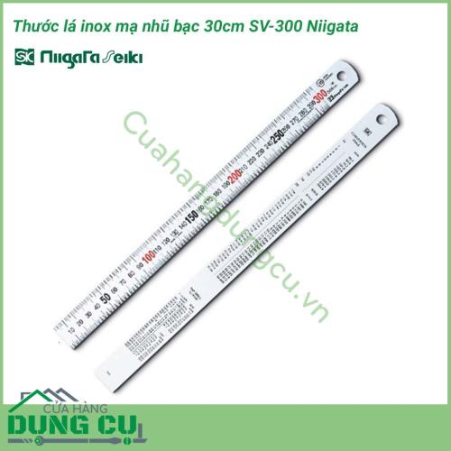 Thước lá inox mạ nhũ bạc 30cm SV-300 Niigata là thiết bị đo đa năng giúp bạn giải quyết công việc nhanh chóng và chính xác nhất. Được sản xuất trên dây chuyền hiện đại của Nhật, SV-300 cứng cáp, bền bỉ và sử dụng được cho nhiều mục đích khác nhau.