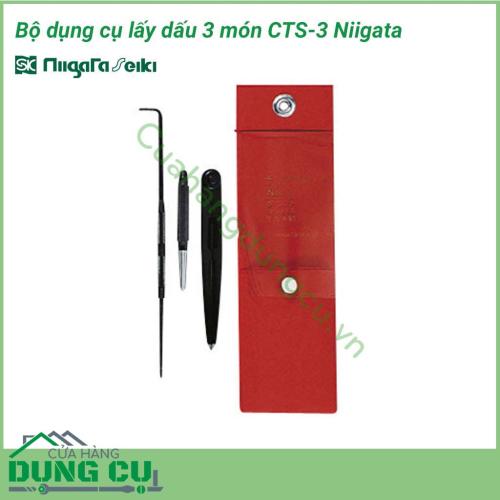 Bộ dụng cụ lấy dấu 3 món CTS-3 Niigata sử dụng để đánh dấu, định vị như đục lấy dấu, bút đánh dấu trên sắt, thép, gỗ nhựa để khoan cưa hay đục giúp cho việc khoan cưa cắt.