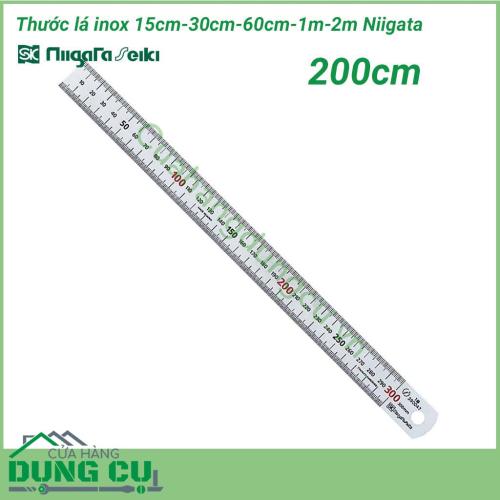 Thước lá inox 2m ST-2000 Niigata thường được dùng để đo kích thước, vẽ đường thẳng đánh dấu. Có tính ứng dụng cao trong nhiều lĩnh vực cơ khí, kiến trúc, gia công kim loại. Thước lá inox Niigata được làm từ inox cao cấp chịu được va đập mạnh, chống rỉ sét