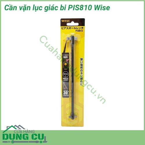 Cần vặn lục giác bi PIS810 Wise hàng chất lượng Made In Japan thiết kế chuyên dụng chuyên trị ngóc ngách giới hạn độ cao, góc hẹp mà các lục giác thông thường không xử lý được