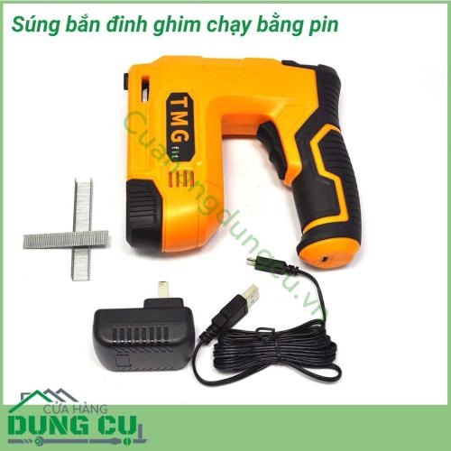 Súng bắn ghim bằng pin TMG là sản phẩm rất thông dụng và phổ biến hiện nay. Với thiết kế tiện dụng, dụng cụ này có thể được sử dụng ở mọi hoàn cảnh, mọi ngành nghề khác nhau như: trang trí, nghề mộc, văn phòng phẩm… 