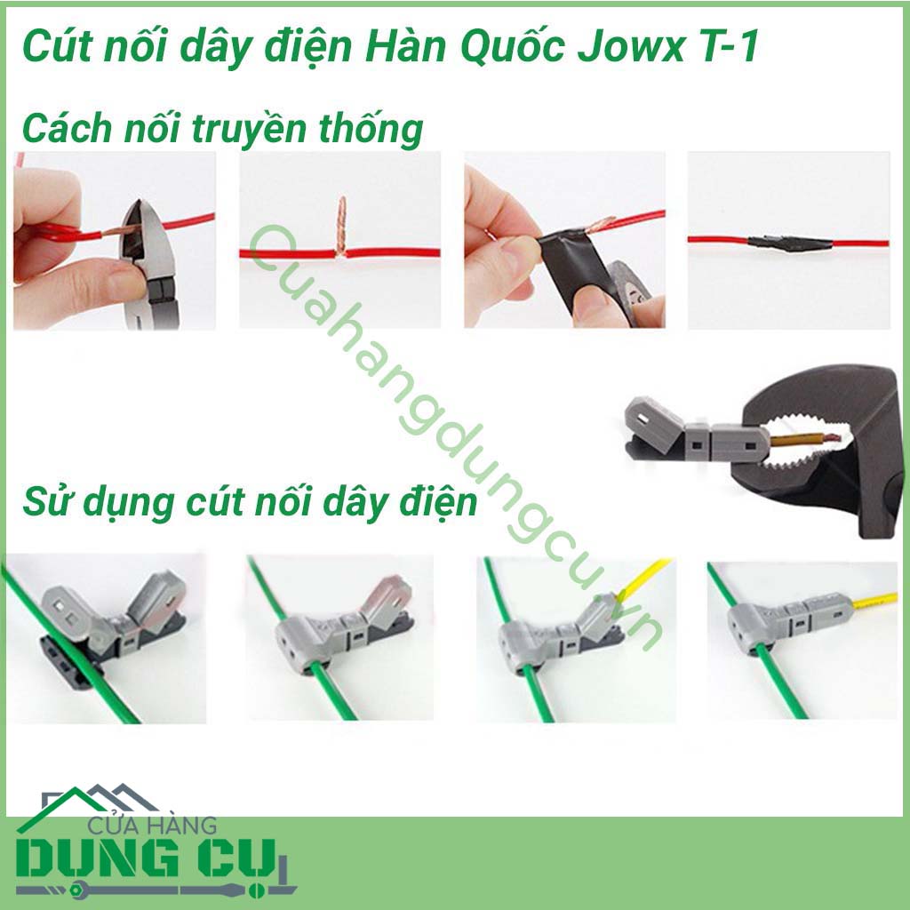 Cút nối dây điện Hàn Quốc Jowx T-1 được sản xuất tại Hàn Quốc với thiết kế nhỏ gọn, kiểu dáng thời trang, cực kì tiện dụng và đơn giản khi sử dụng, an toàn điện một cách toàn diện phòng và tránh nguy cơ cháy nổ, chập điện.