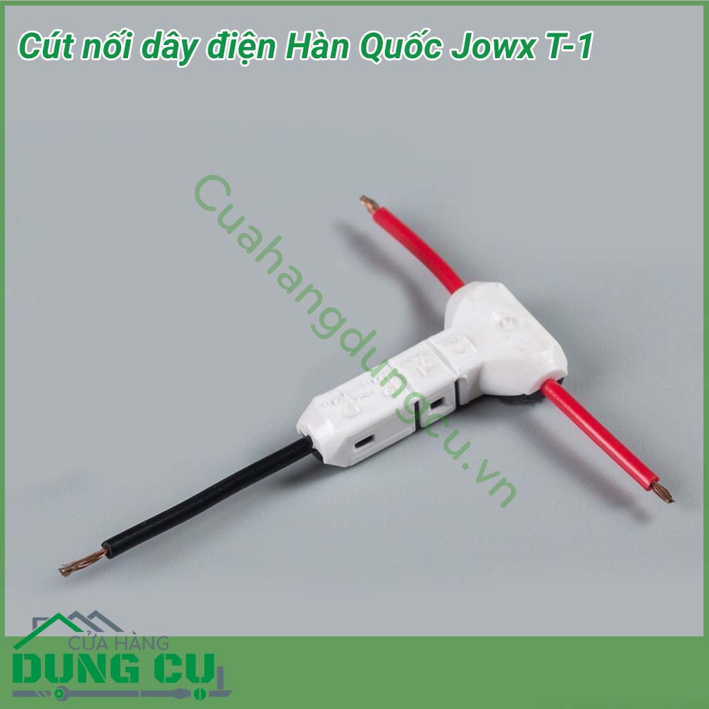 Cút nối dây điện Hàn Quốc Jowx T-1 được sản xuất tại Hàn Quốc với thiết kế nhỏ gọn, kiểu dáng thời trang, cực kì tiện dụng và đơn giản khi sử dụng, an toàn điện một cách toàn diện phòng và tránh nguy cơ cháy nổ, chập điện.