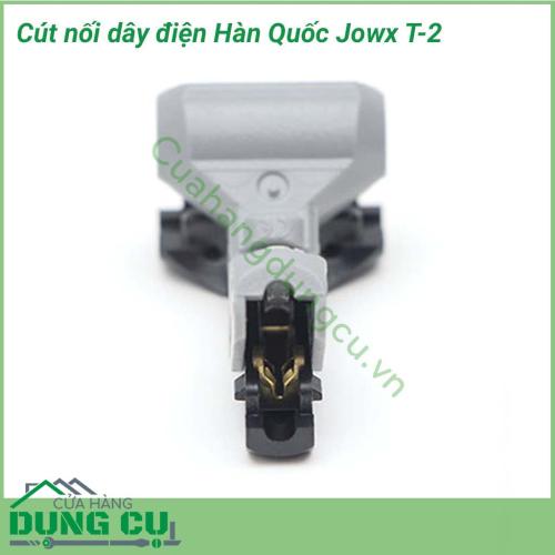 Đầu nối dây điện Hàn Quốc Jowx T-2 mô phỏng hàm cá mập với lõi cút mạ đồng tăng khả năng dẫn điện, khớp nối rất chắc chắn. Vỏ nhựa dẻo chịu nhiệt bền đẹp. Cút nối dây điện đa năng bao gồm nhiều kích cỡ khác nhau.