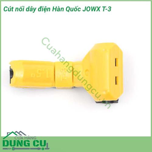 Đầu nối điện T-3 JOWX Hàn Quốc là sản phẩm được thiết kế nhỏ gọn, kiểu dáng thời trang, cực kì tiện dụng và đơn giản khi sử dụng, an toàn điện một cách toàn diện phòng và tránh nguy cơ cháy nổ, chập điện.