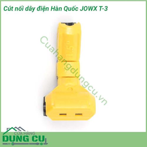 Đầu nối điện T-3 JOWX Hàn Quốc là sản phẩm được thiết kế nhỏ gọn, kiểu dáng thời trang, cực kì tiện dụng và đơn giản khi sử dụng, an toàn điện một cách toàn diện phòng và tránh nguy cơ cháy nổ, chập điện.