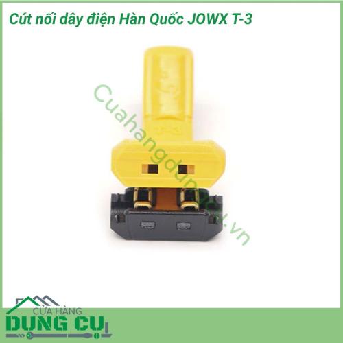 Đầu nối điện T-3 JOWX Hàn Quốc là sản phẩm được thiết kế nhỏ gọn, kiểu dáng thời trang, cực kì tiện dụng và đơn giản khi sử dụng, an toàn điện một cách toàn diện phòng và tránh nguy cơ cháy nổ, chập điện.