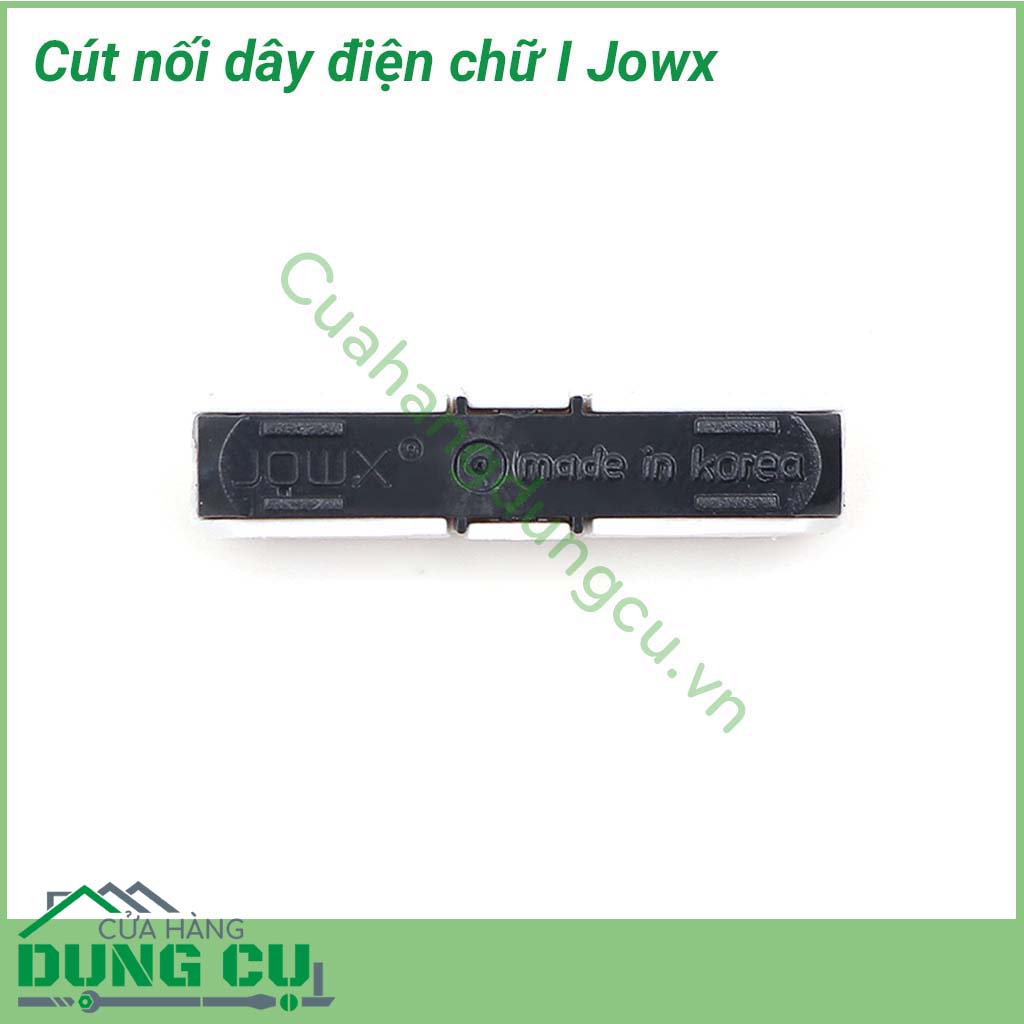 Cút nối dây điện chữ I -1 Jowx Hàn Quốc là một sản phẩm được nghiên cứu giúp thay thế việc đấu nối truyền thống bằng việc cắt dây điện và sử dụng băng keo vải. Cút nối dây điện chữ I giúp bạn có những mối nối điện nhanh chóng, gọn gàng, an toàn.