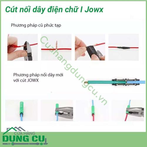 Cút nối dây điện chữ I -1 Jowx Hàn Quốc là một sản phẩm được nghiên cứu giúp thay thế việc đấu nối truyền thống bằng việc cắt dây điện và sử dụng băng keo vải. Cút nối dây điện chữ I giúp bạn có những mối nối điện nhanh chóng, gọn gàng, an toàn.