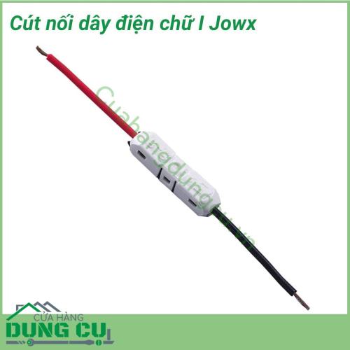 Cút nối dây điện chữ I -1 Jowx Hàn Quốc là một sản phẩm được nghiên cứu giúp thay thế việc đấu nối truyền thống bằng việc cắt dây điện và sử dụng băng keo vải. Cút nối dây điện chữ I giúp bạn có những mối nối điện nhanh chóng, gọn gàng, an toàn.