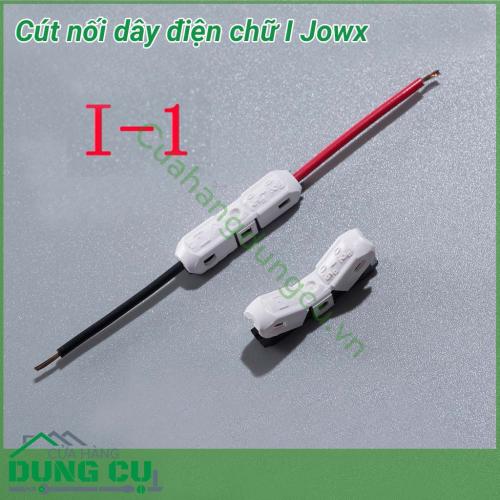 Cút nối dây điện chữ I -1 Jowx Hàn Quốc là một sản phẩm được nghiên cứu giúp thay thế việc đấu nối truyền thống bằng việc cắt dây điện và sử dụng băng keo vải. Cút nối dây điện chữ I giúp bạn có những mối nối điện nhanh chóng, gọn gàng, an toàn.