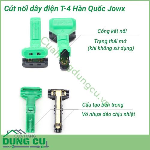 Đầu nối điện nhanh Jowx T-4 giúp bạn có những mối nối điện nhanh chóng, gọn gàng, an toàn.