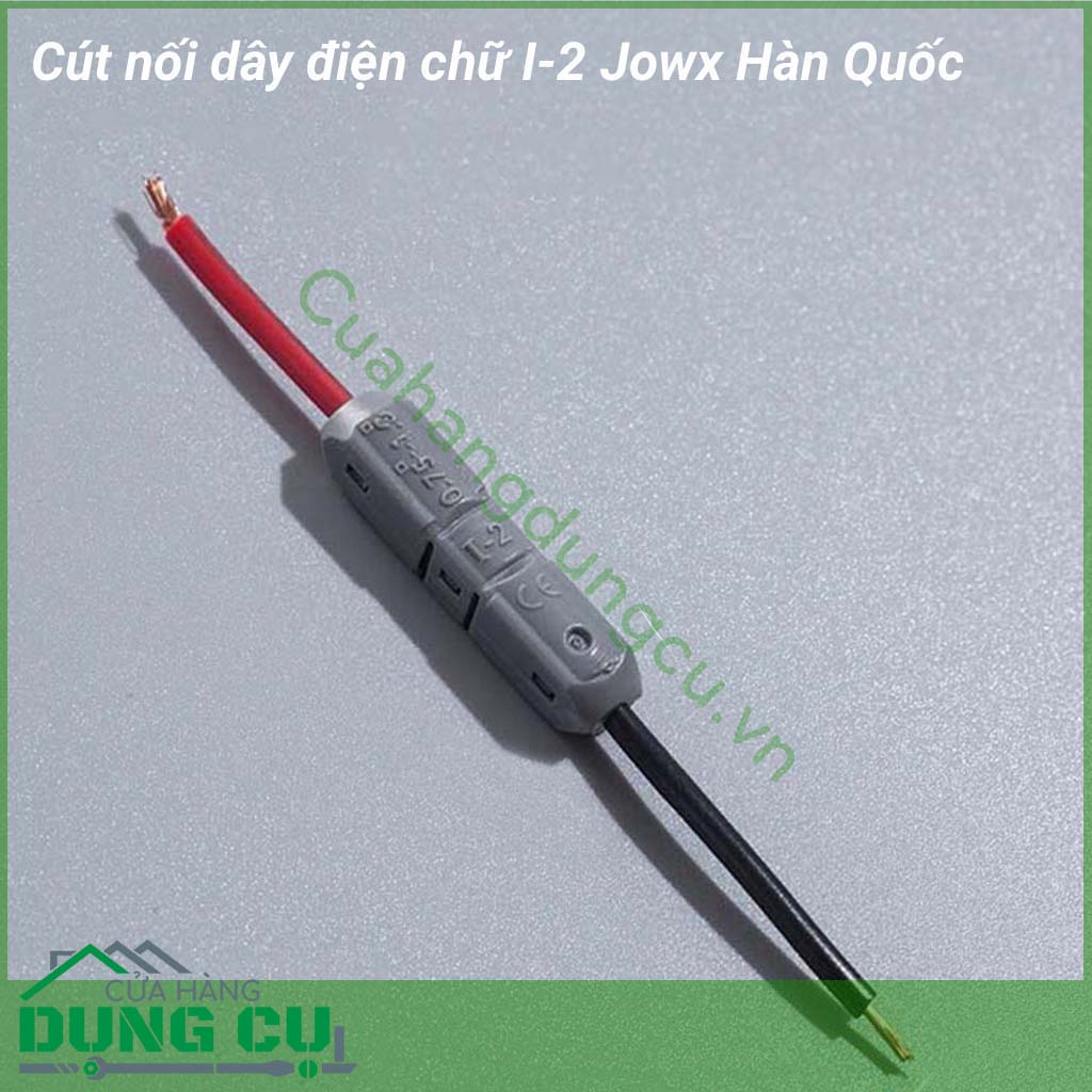 Cút nối điện chữ I-2 Jowx Hàn Quốc là một sản phẩm giúp thay thế việc đấu nối truyền thống bằng việc cắt dây điện và sử dụng băng keo vải. Cút nối dây điện chữ I giúp bạn có những mối nối điện nhanh chóng, gọn gàng, an toàn.