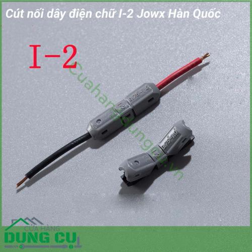 Cút nối điện chữ I-2 Jowx Hàn Quốc là một sản phẩm giúp thay thế việc đấu nối truyền thống bằng việc cắt dây điện và sử dụng băng keo vải. Cút nối dây điện chữ I giúp bạn có những mối nối điện nhanh chóng, gọn gàng, an toàn.