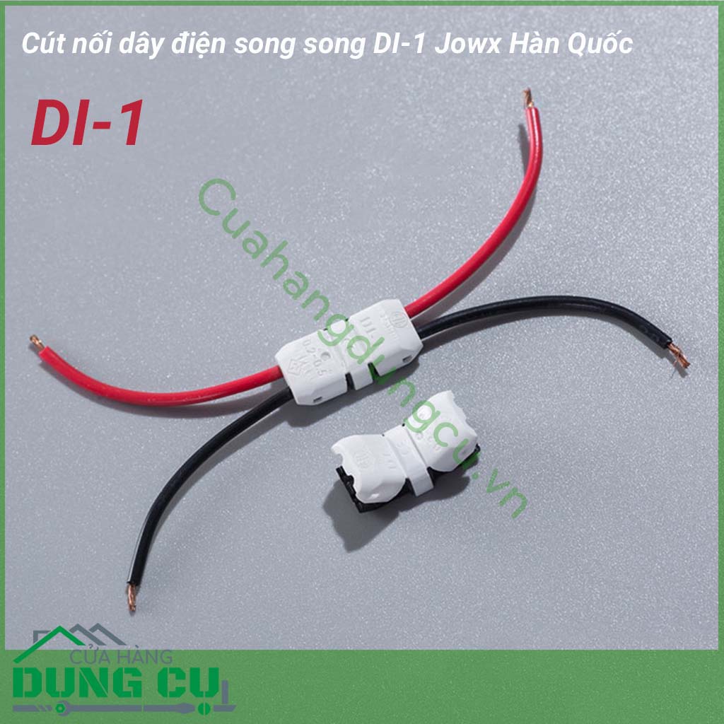 Cút nối dây điện song song DI-1 Hàn Quốc Jowx giúp bạn có những mối nối điện đôi nhanh chóng, gọn gàng, an toàn.