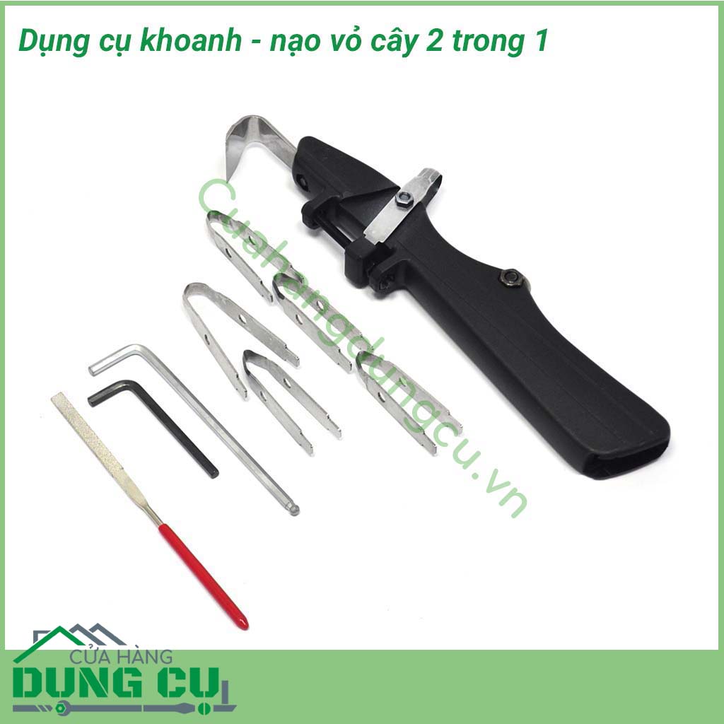 Dao khoanh cạo vỏ cây đa năng cầm tay là dụng cụ dùng để khoanh vỏ và cạo vỏ cây rất hữu ích dành cho thợ làm vườn. Với thiết kế 2 trong 1 dao khoanh - cạo vỏ cây giúp cho người làm vườn đem hiệu quả tích cực trong công việc.