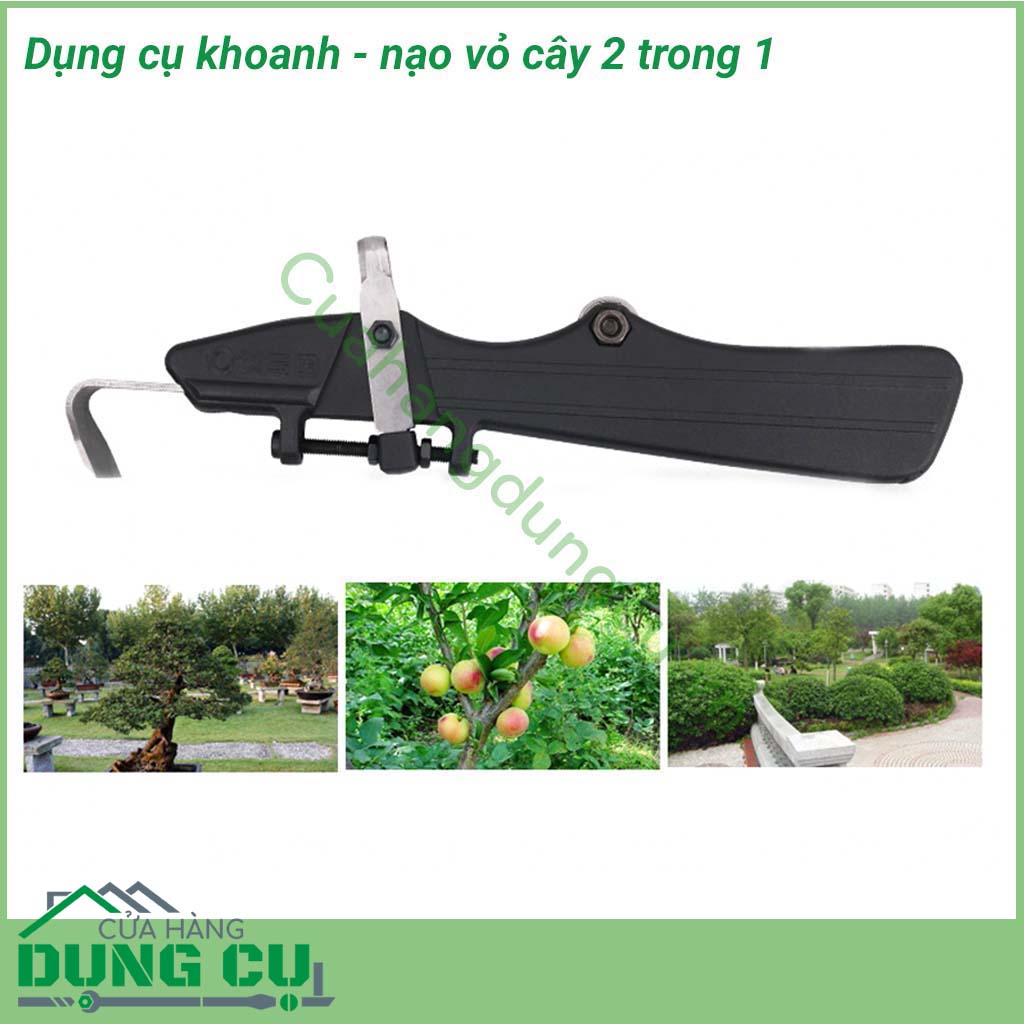 Dao khoanh cạo vỏ cây đa năng cầm tay là dụng cụ dùng để khoanh vỏ và cạo vỏ cây rất hữu ích dành cho thợ làm vườn. Với thiết kế 2 trong 1 dao khoanh - cạo vỏ cây giúp cho người làm vườn đem hiệu quả tích cực trong công việc.