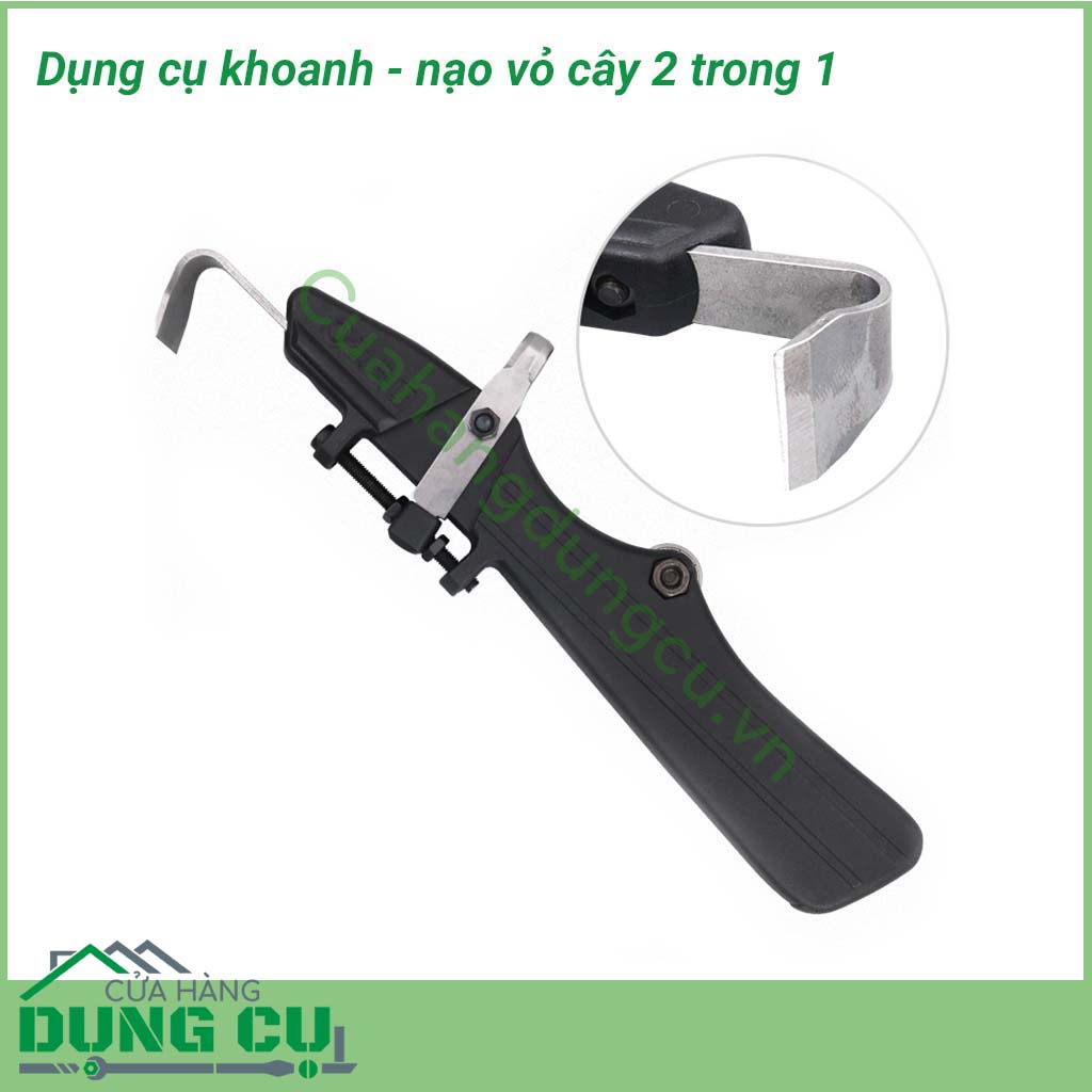 Dao khoanh cạo vỏ cây đa năng cầm tay là dụng cụ dùng để khoanh vỏ và cạo vỏ cây rất hữu ích dành cho thợ làm vườn. Với thiết kế 2 trong 1 dao khoanh - cạo vỏ cây giúp cho người làm vườn đem hiệu quả tích cực trong công việc.