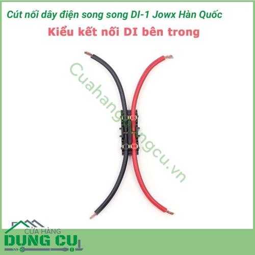 Cút nối dây điện song song DI-1 Hàn Quốc Jowx giúp bạn có những mối nối điện đôi nhanh chóng, gọn gàng, an toàn.