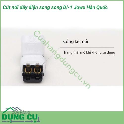 Cút nối dây điện song song DI-1 Hàn Quốc Jowx giúp bạn có những mối nối điện đôi nhanh chóng, gọn gàng, an toàn.