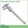 Thước cặp cơ Century 150mm là một loại dụng cụ đo khá chính xác, được sử dụng nhiều trong những ngành sản xuất như: cơ khí, đồ gỗ, đồ nhựa, nhôm kính ... Thước cặp cơ dùng để đo kích thước với độ chính xác tương đối cao.