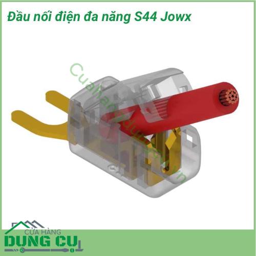 Đầu nối điện đa năng S44 Jowx là sản phẩm được sử dụng nhiều nhất ở Hàn Quốc và Nhật Bản nhờ thiết kế nhỏ gọn, tiện dụng và có thể sử dụng được dễ dàng khi lắp đặt thêm các thiết bị điện mà không cần phải cắt nối dây.