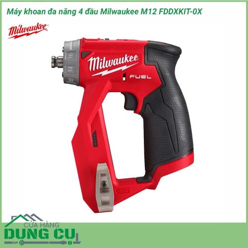 Máy khoan đa năng 4 đầu Milwaukee M12 FDDXKIT-0X sản phẩm được thiết kế hướng đến nhu cầu sử dụng khoan vít trên bề mặt vật liệu như gỗ, kim loại. Máy khoan 4 đầu Milwaukee công cụ hỗ trợ thông minh cho khả năng ứng dụng đa dạng trong nhiều ngành nghề.