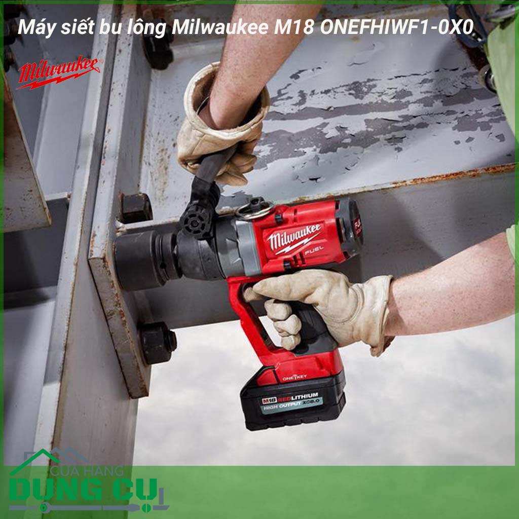 Máy siết bu lông Milwaukee M18 ONEFHIWF1-0X0 sở hữu một sức mạnh đáng kinh ngạc giúp thực hiện các thao tác tháo rời và siết chặt ốc một cách đơn giản và hiệu quả hơn