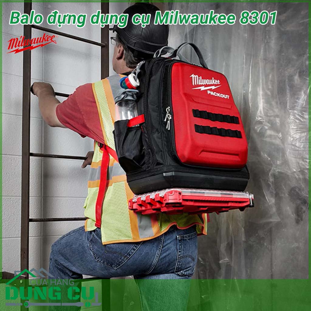 Túi đựng dụng cụ Milwaukee 8301 là thiết bị đựng và bảo quản thiết bị nhỏ gọn, dưới hình dáng của một chiếc ba lô có quai đeo. Đây là loại túi đựng có tính linh động cao, hỗ trợ người dùng khi cần di chuyển ở khoảng cách xa.