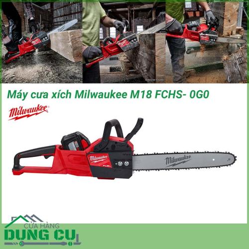 Máy cưa xích Milwaukee M18 FCHS- 0G0 là dòng máy cưa chuyên dụng dùng để cưa cắt gỗ hoặc đốn cây, tỉa cành cây. Lưỡi cưa có các mắt xích chuyển động liên tục và làm đứt các vật liệu cần cưa.