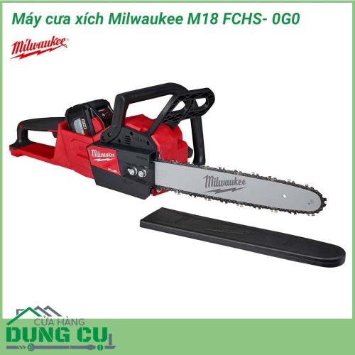 Máy cưa xích Milwaukee M18 FCHS- 0G0 là dòng máy cưa chuyên dụng dùng để cưa cắt gỗ hoặc đốn cây, tỉa cành cây. Lưỡi cưa có các mắt xích chuyển động liên tục và làm đứt các vật liệu cần cưa.