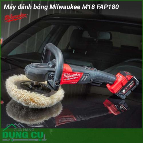 Máy đánh bóng Milwaukee M18 FAP180-502X là loại máy chuyên dụng dùng để đánh bóng bề mặt vật liệu, được sử dụng phổ biến trong các xưởng chế tạo ô tô để làm bóng bề mặt của phương tiện này.