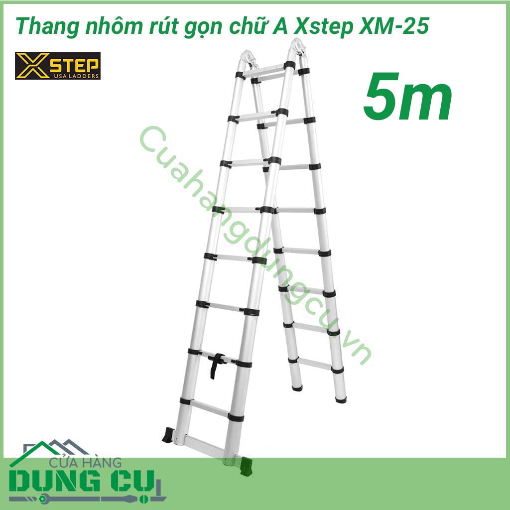 Thang nhôm rút gọn chữ A XSTEP XM-25 được sản xuất trên dây chuyền hiện đại - công nghệ Mỹ với chất liệu nhôm hợp kim siêu bền chịu lực tốt, không gỉ sét, thang nhôm rút gọn chữ A phù hợp để sử dụng cho các công việc đòi hỏi độ cao trong lao động
