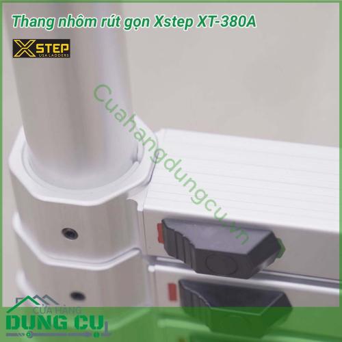 Thang nhôm rút gọn Xstep XT-380A đai nhôm với chất liệu nhôm hợp kim siêu bền chịu lực tốt, không gỉ sét, thang nhôm Xstep Mỹ XT-380A rất phù hợp để sử dụng cho các công việc đòi hỏi độ cao trong ngành: Kỹ thuật, Siêu thị, quảng cáo, cắt tỉa cây...