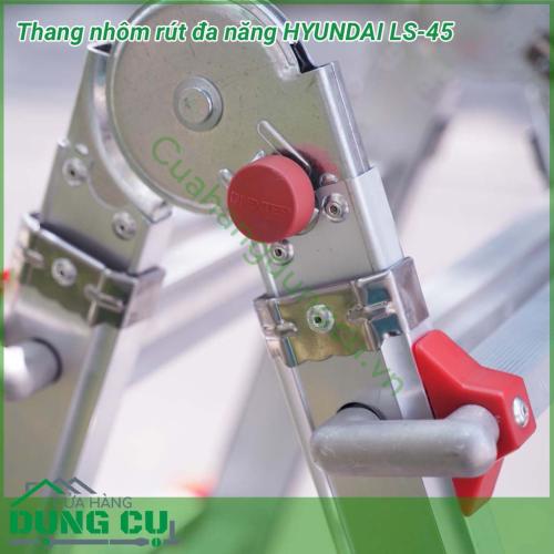 Thang nhôm đa năng rút gọn chữ A Huyndai LS-45 là dòng thang rút rất bền và chắc chắn nhất thị trường hiện nay. Với thiết kế chuyên nghiệp và phần chân thang chắc chắn, sản phẩm đã chiếm được lòng tin của người tiêu dùng Việt Nam