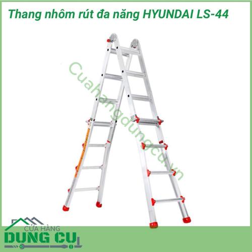 Thang nhôm rút đa năng HYUNDAI LS-44 có thiết kế cực kỳ chắc chắn, các chi tiết sản xuất kỳ công với chất liệu hợp kim nhôm cao cấp và tối đa hóa các tính năng để phù hợp cho từng yêu cầu dùng thang từ gia đình đến văn phòng, công ty, công trường...