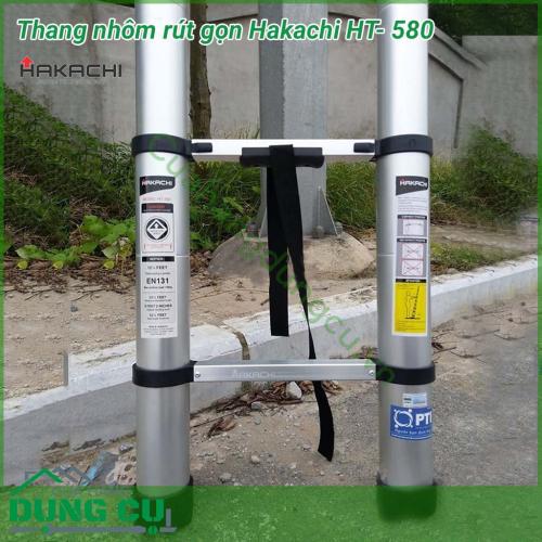 Thang nhôm rút đơn Hakachi HT-580 với chiều cao tối đa lên tới 5.8 mét, rút xếp linh hoạt, tính ứng dụng cao, độ chắc chắn ưu việt, hệ thống chốt khóa và bậc thang mạnh mẽ, trụ thang bền với tính chịu lực cực tốt.