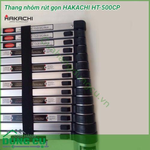 Thang nhôm rút gọn Hakachi HT-500CP là dòng sản phẩm thang nhôm được thiết kế nhỏ gọn, linh động, dễ sử dụng. Đặc biệt thang có chiều cao tối đa 5m và rút gọn chỉ còn 1m nên được ứng dụng nhiều trong các công việc sửa chữa, lắp đặt trên cao.