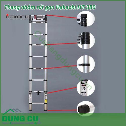 Thang nhôm xếp đơn Hakachi HT-380 là sản phẩm hữu dụng cho việc thao tác trong nhà và cả ngoài trời như lấy các vật dụng trên cao, sơn tường, vệ sinh cửa kính, sửa chữa bóng đèn,.....Sản phẩm thích hợp trong gia đình, văn phòng, công trường, ...