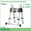 Thang nhôm cao cấp Hakachi HM-24CP thiết kế sử dụng rất linh hoạt sử dụng được nhiều chiều cao khác nhau: Chiều cao sử dụng chữ A tối đa 3.6m, chiều cao sử dụng ở dạng chữ I tối đa là 7.2m.