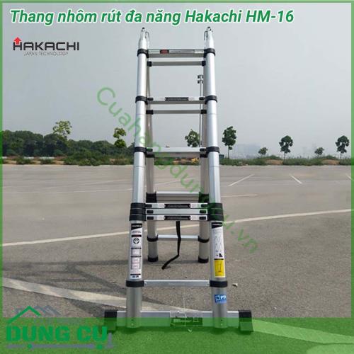 Thang nhôm rút đôi đa năng Hakachi HM-16 với thiết kế thông minh, hiện đại, kết cấu thang cực kì chắc chắn đến từ chất liệu nhôm hợp kim thế hệ mới. 