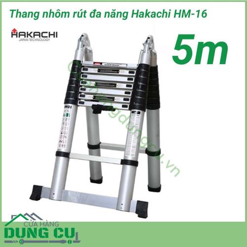 Thang nhôm rút đôi đa năng Hakachi HM-16 với thiết kế thông minh, hiện đại, kết cấu thang cực kì chắc chắn đến từ chất liệu nhôm hợp kim thế hệ mới. 